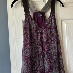 Ella Moss Purple Paisley Halter Top